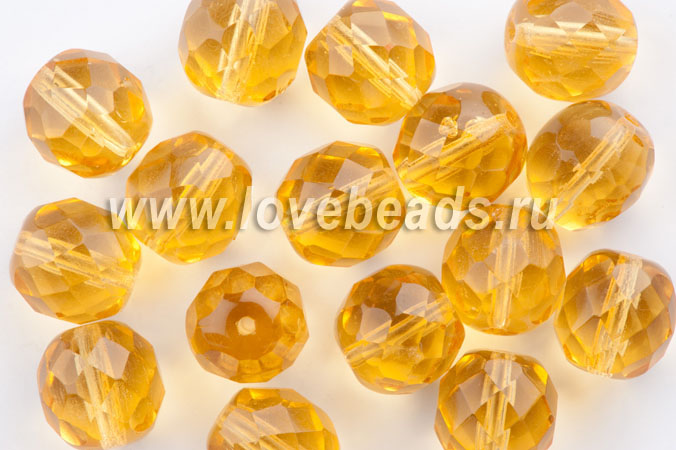 Граненые бусины 10 мм. 15 шт., цвет 00030/10040