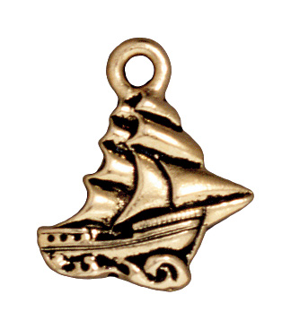 Подвеска корабль (золото антик) - № А266з