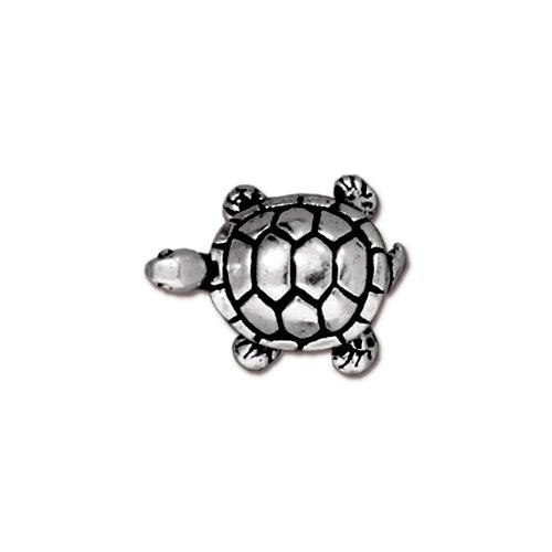 Бусина черепаха (серебро антик) - №А074с