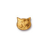 Бусина лицо кошки (золото блестящее) - №А077з