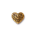 <h5>Бусина спираль в форме сердца (золото антик) - № А034з</h5>