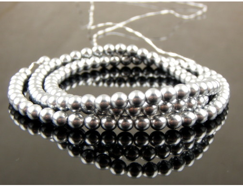 Жемчуг Чехия 3 мм. 70444 Vintage Silver. Стекло.